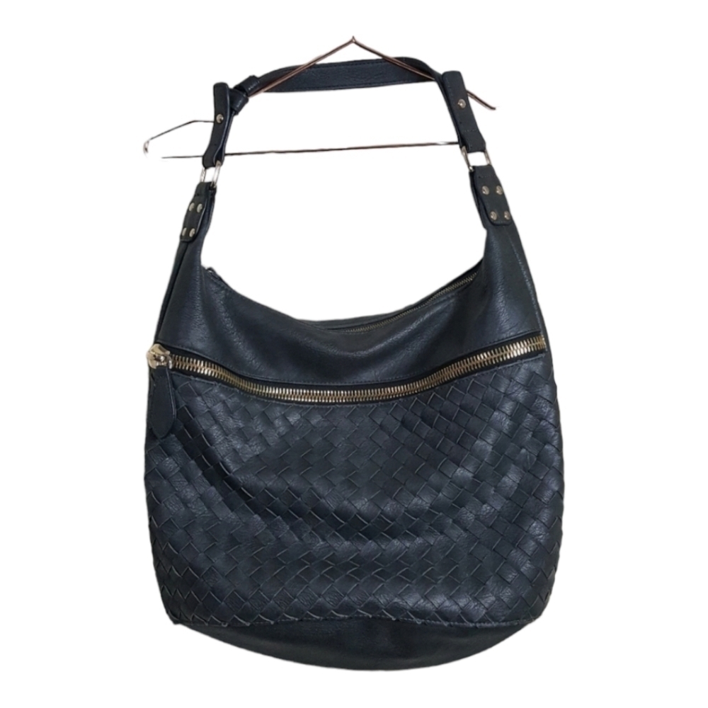 Madison West Charcoal gray Basket Weave Satchel